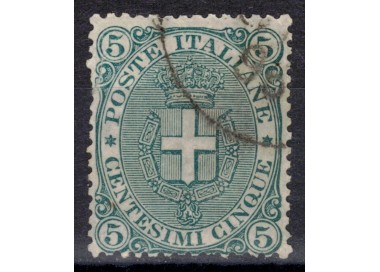ITALY KINGDOM 1891 Coat of Arms 5c green us