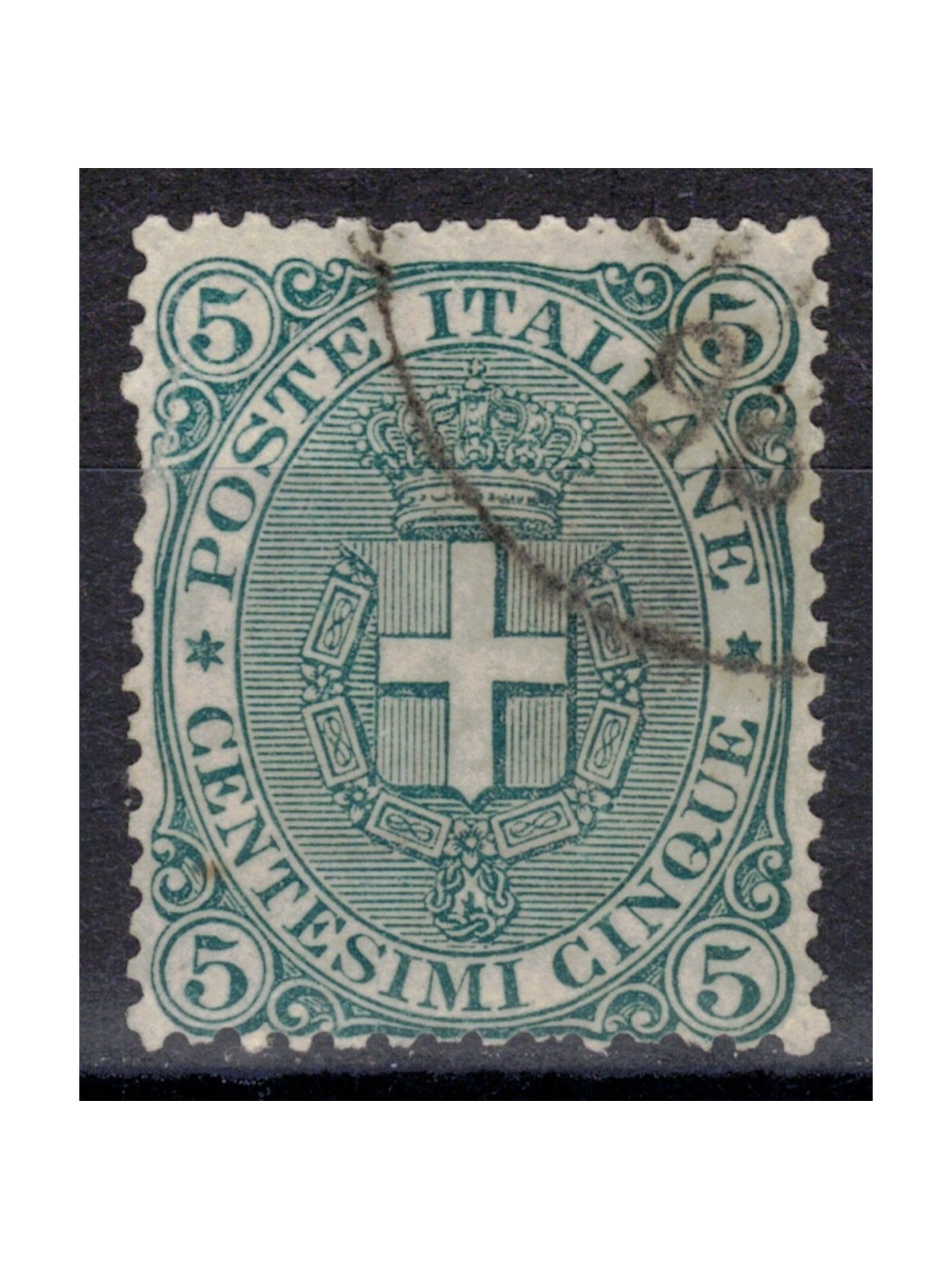 ITALY KINGDOM 1891 Coat of Arms 5c green us