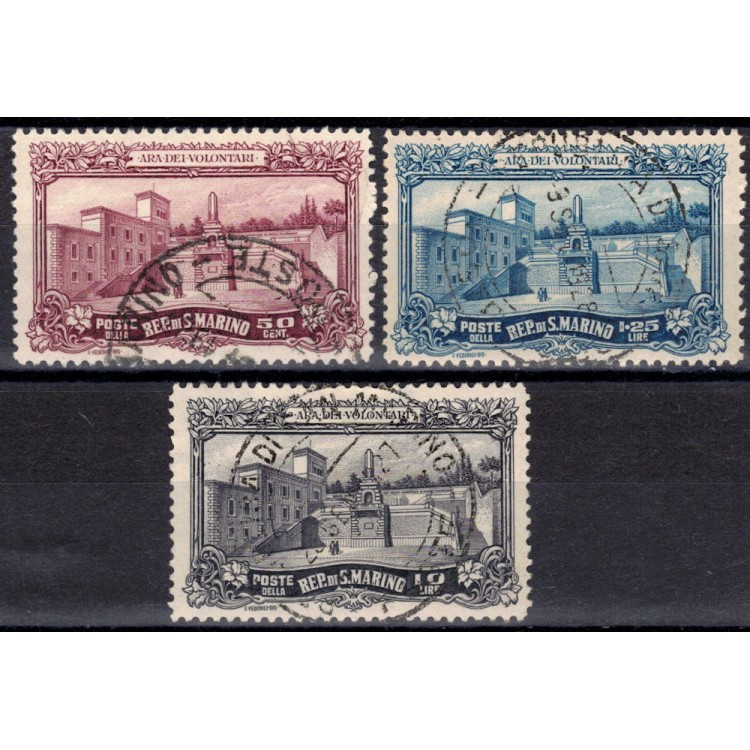 SAN MARINO 1927 Ara dei Volontari 3v us