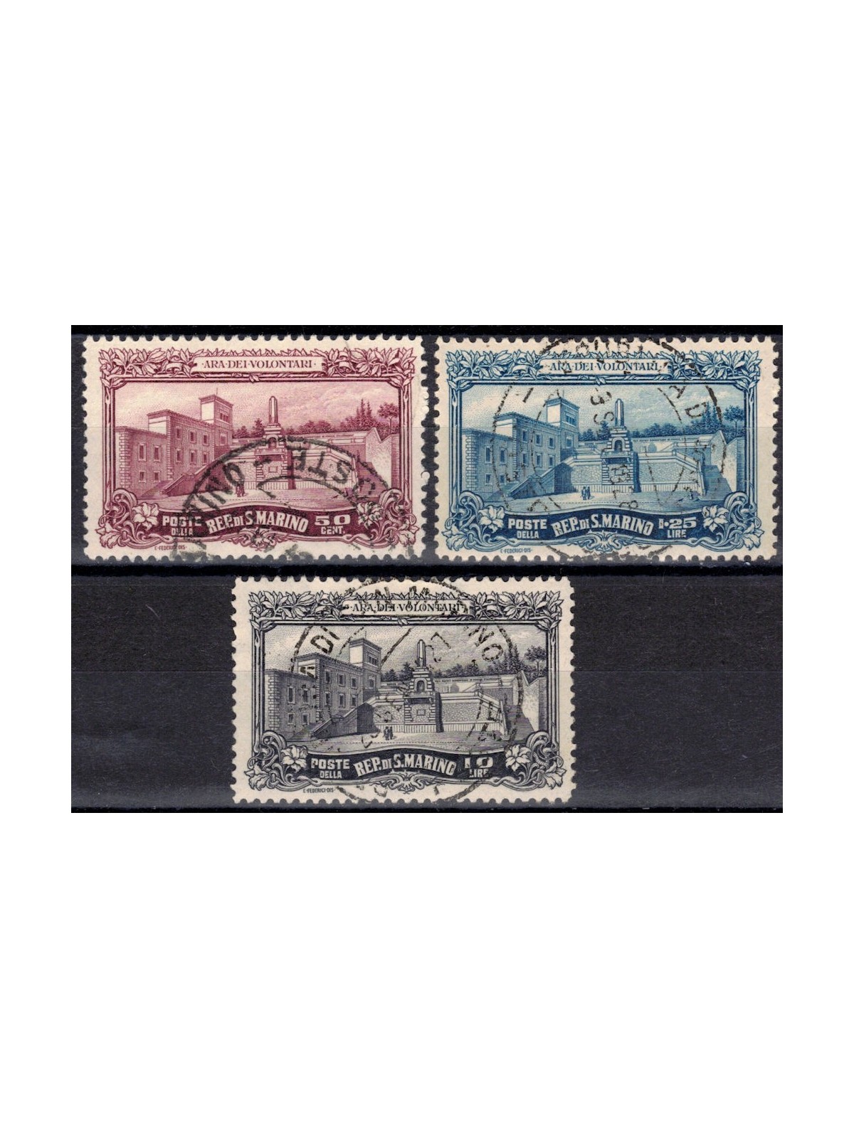 SAN MARINO 1927 Ara dei Volontari 3v us