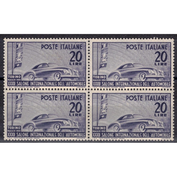 ITALY 1950 Motor Show (in block of four) MNH**