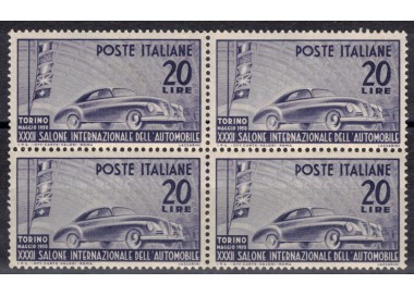 ITALIA 1950 Salone dell'automobile (in quartina) MNH**