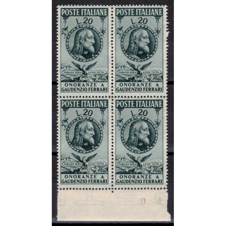 ITALY 1950 Gaudenzio Ferrari (in block of four) MNH**