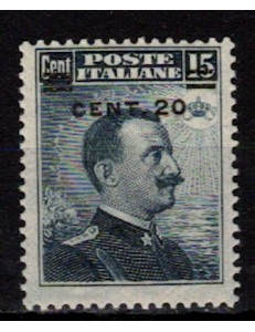 ITALIA REGNO 1916 Michetti 20c su 15c grigio nero MH*