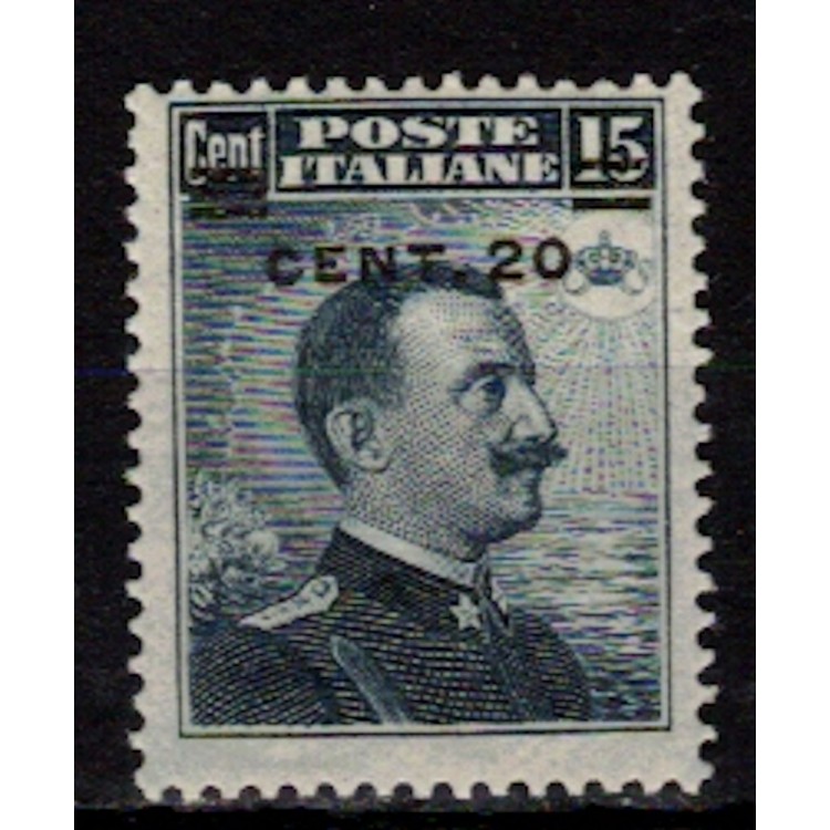ITALIA REGNO 1916 Michetti 20c su 15c grigio nero MH*