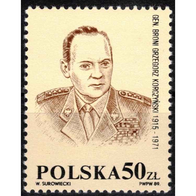 POLONIA 1989 Generale G. Korczynski - Non Emesso- 1 vl. MNH