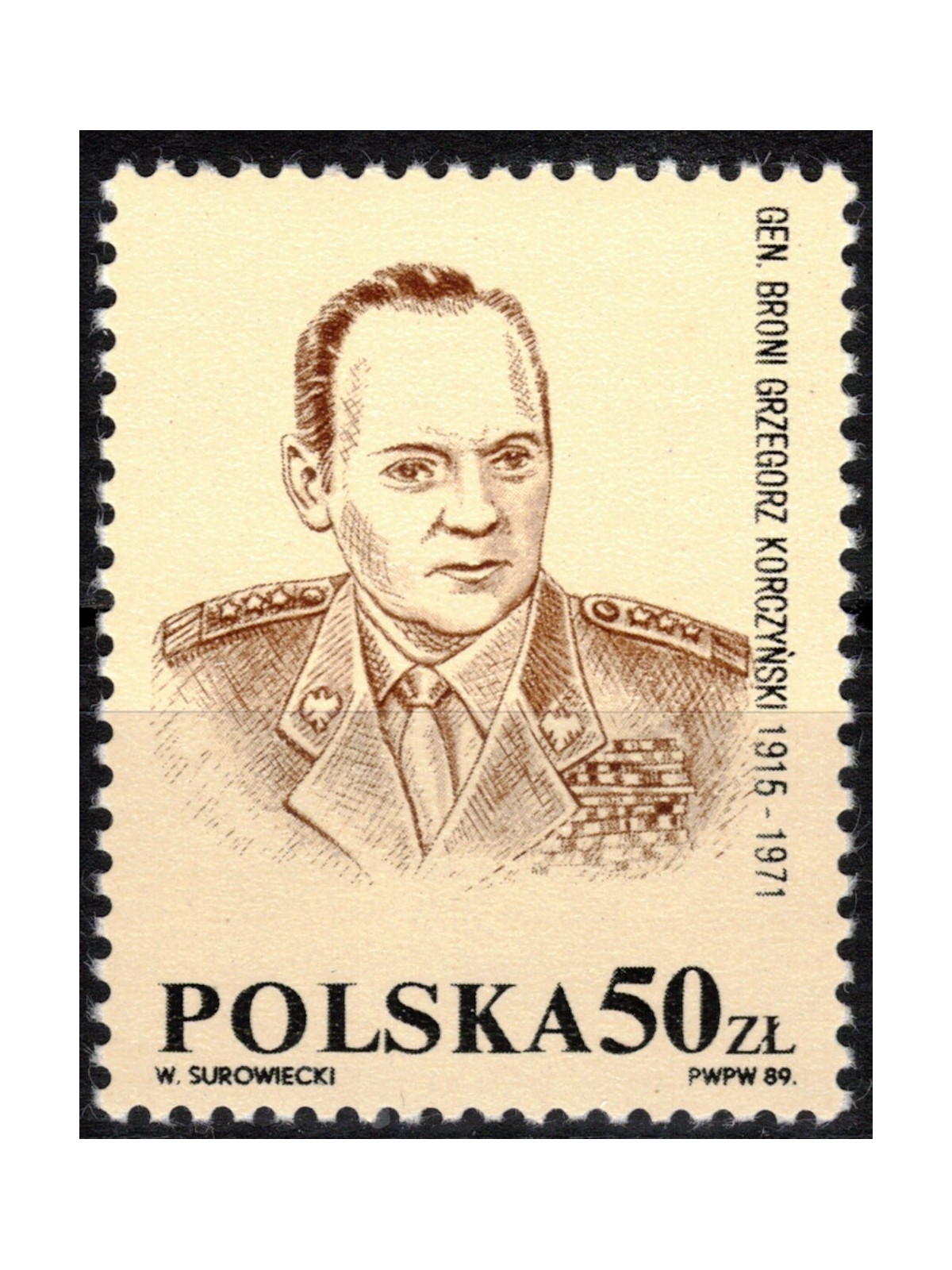 POLAND 1989 General G. Korczynski - Unissued - 1 vl. MNH