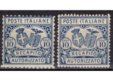 ITALIA REGNO 1928 Recapito autorizzato (dent. 11 e dent. 14) MNH**