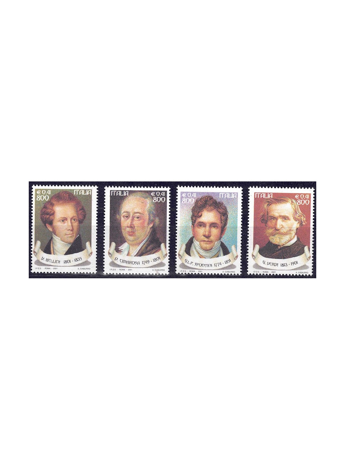 ITALY 2001 Italian melodrama and opera 4v MNH**
