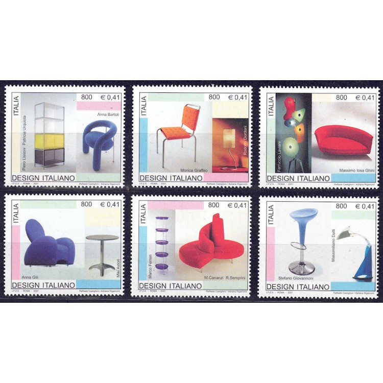 ITALIA 2001 Design italiano 6v MNH**