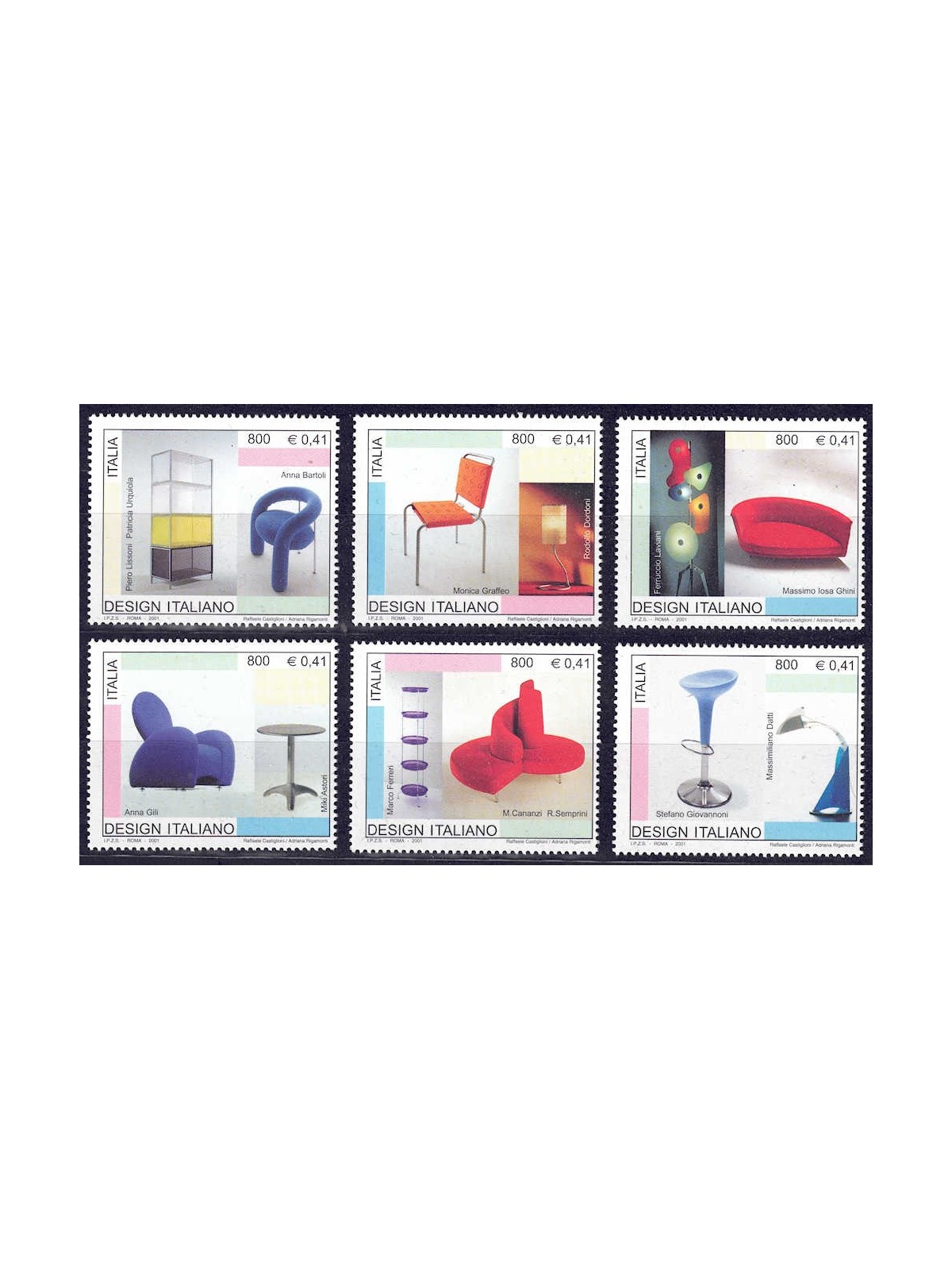 ITALIA 2001 Design italiano 6v MNH**