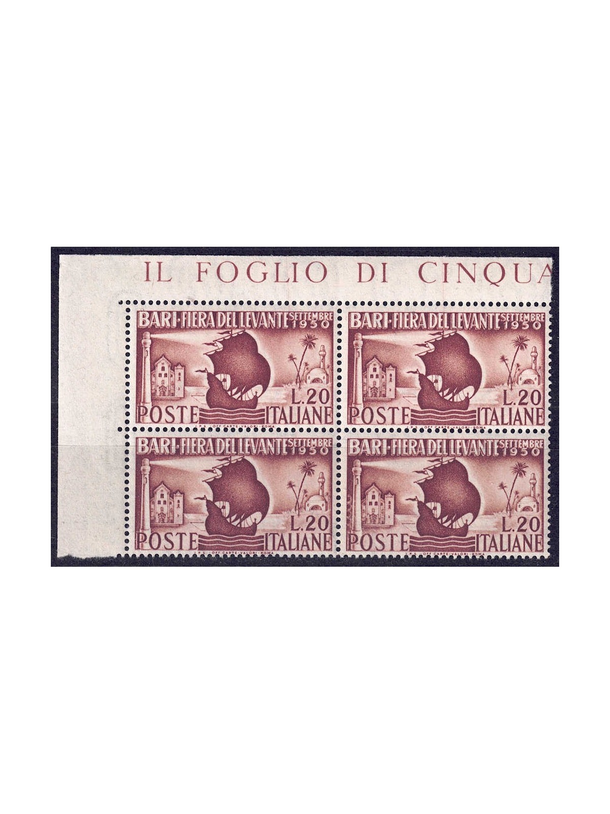 ITALY 1950 Levante Fair (in block of four) MNH**