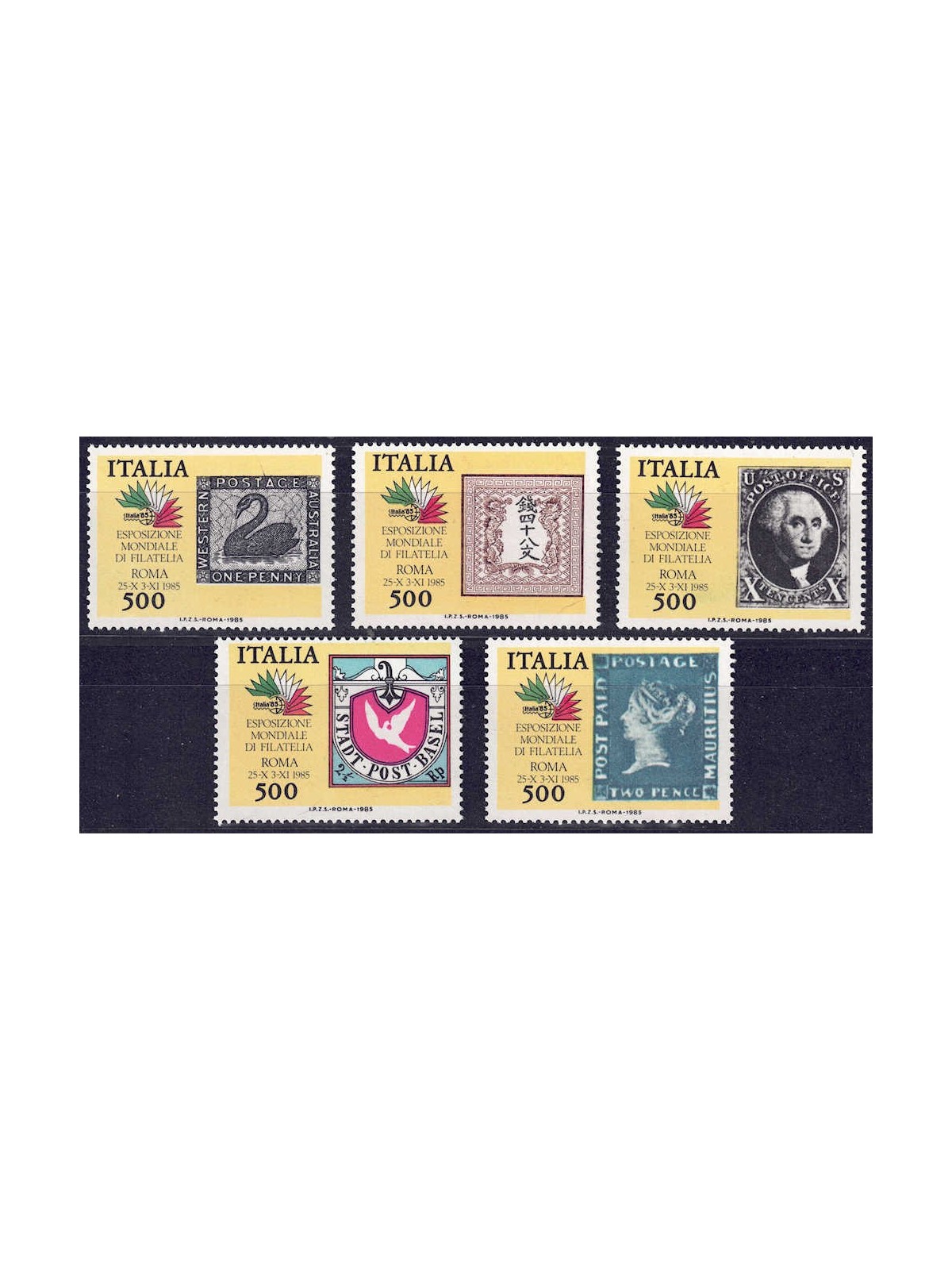 ITALY 1985 Stamps of the 5 Continents 5v MNH**