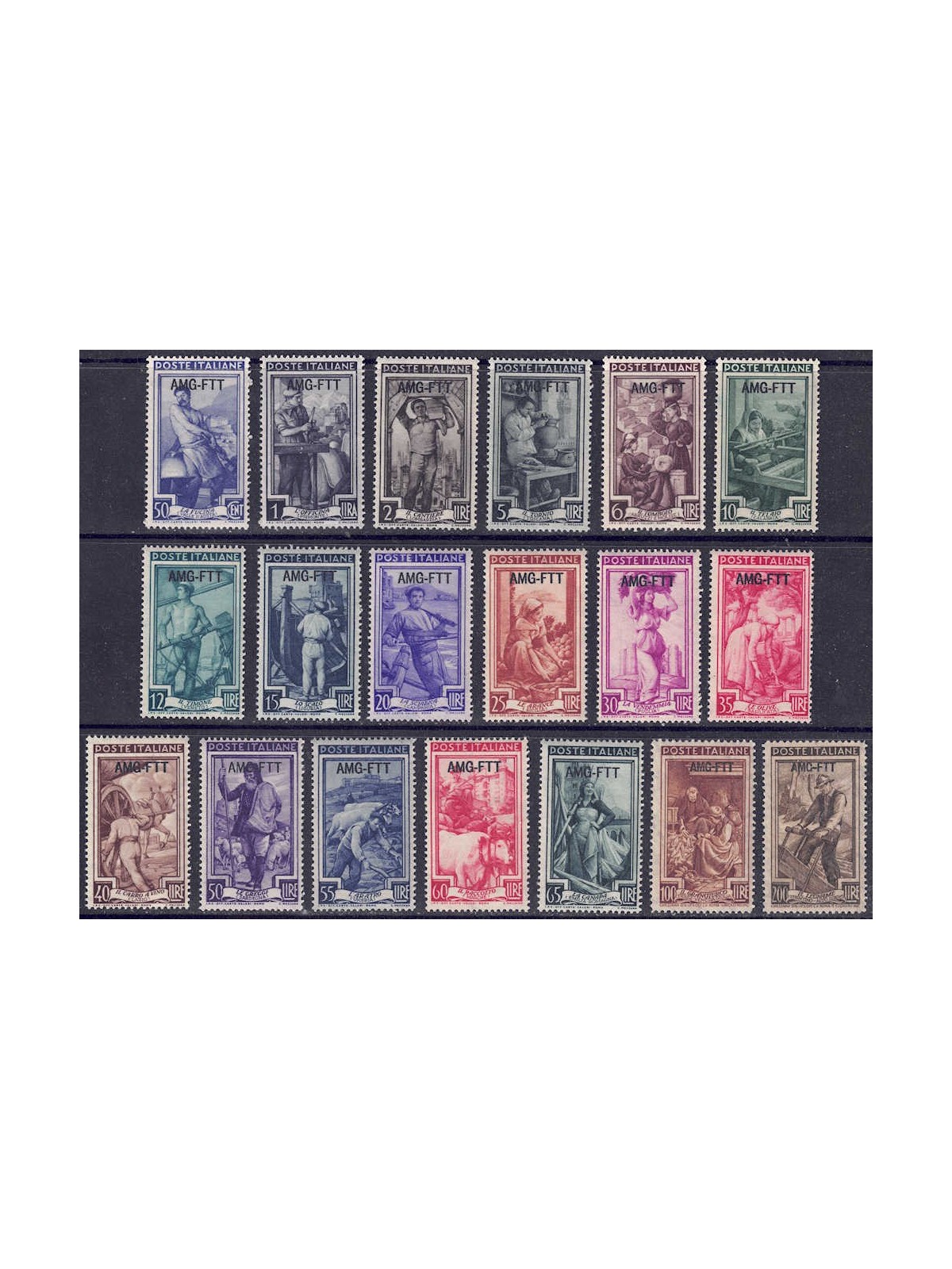 TRIESTE A 1950-53 Italia al lavoro 19v MNH**