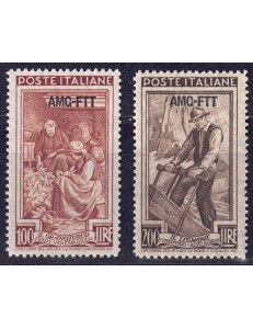 TRIESTE A 1950-53 Italy at work (short dash) 2v MNH**