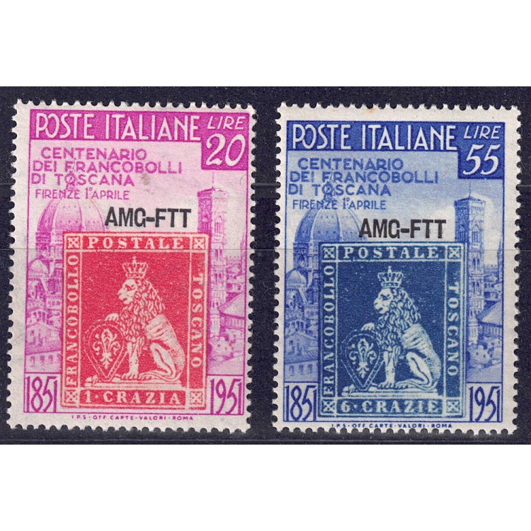 TRIESTE A 1951 Stamps of Tuscany 2v MNH**
