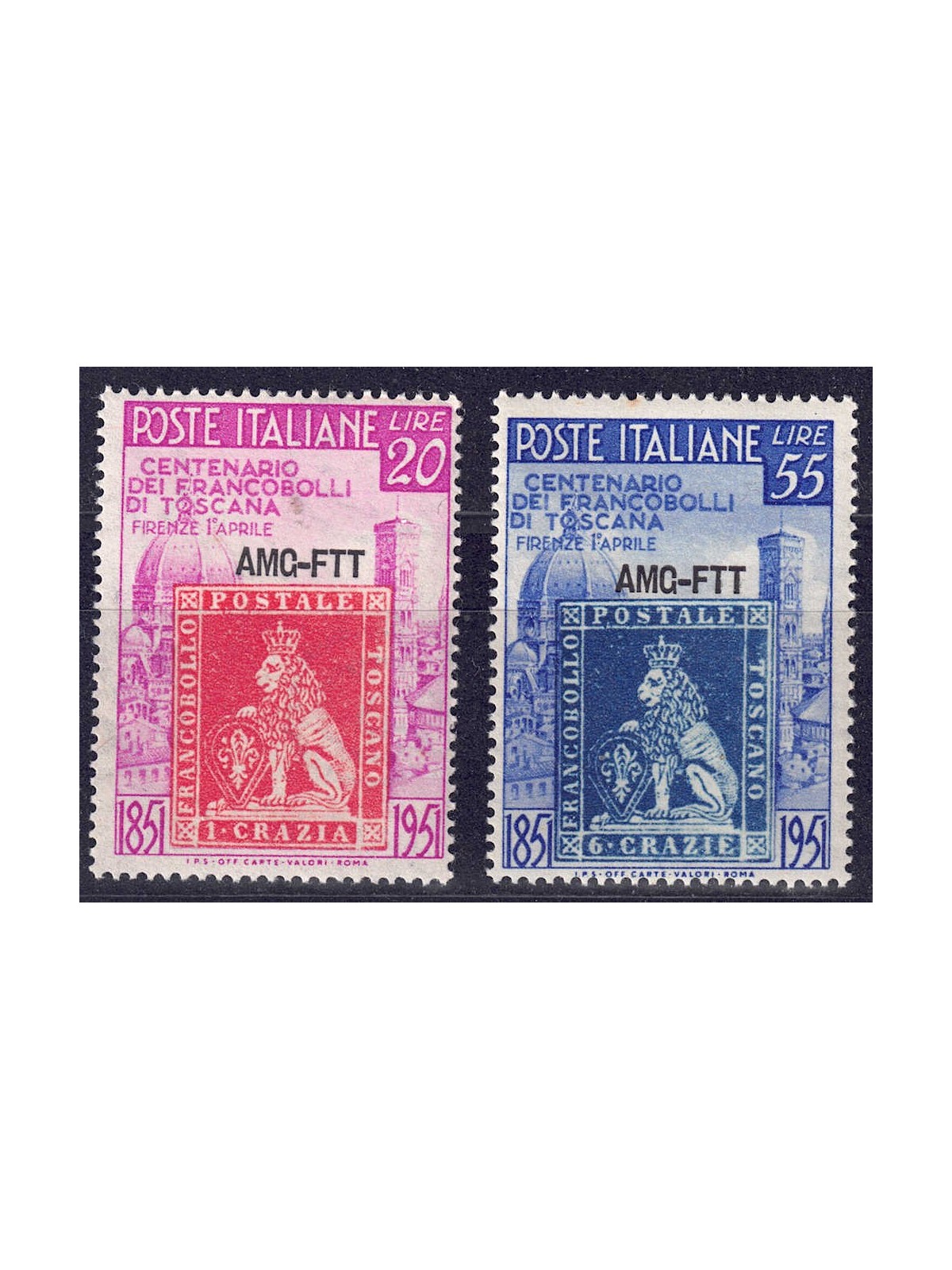 TRIESTE A 1951 Francobolli di Toscana 2v MNH**
