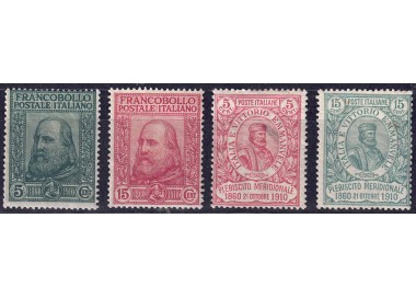 ITALY KINGDOM 1910 Garibaldi, Risorgimento and Plebiscite 4v MH*