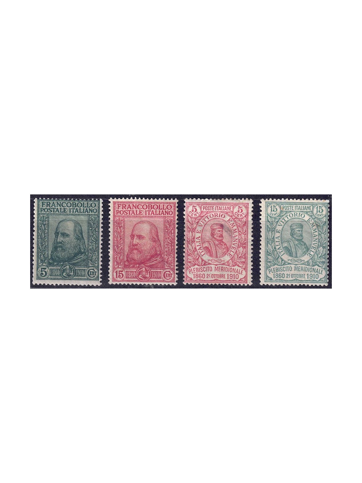 ITALY KINGDOM 1910 Garibaldi, Risorgimento and Plebiscite 4v MH*