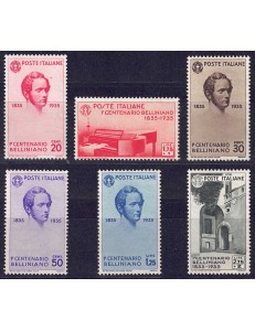 ITALIA REGNO 1935 Centenario Bellini 6v MH*