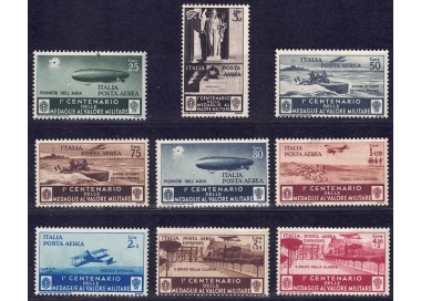 ITALY KINGDOM 1934 Medals of Valour (airmail) 9v MH*