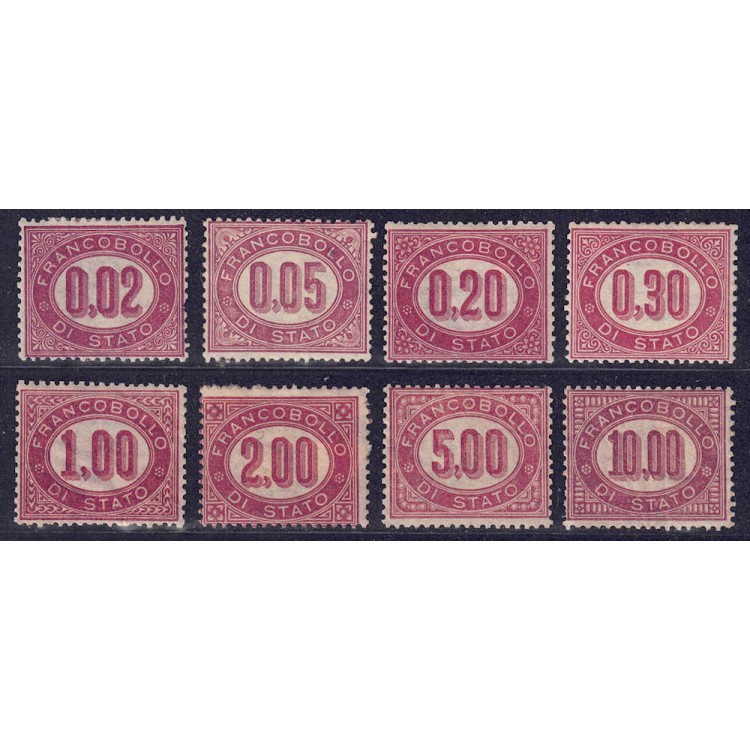ITALY KINGDOM 1875 State service 8v MH*