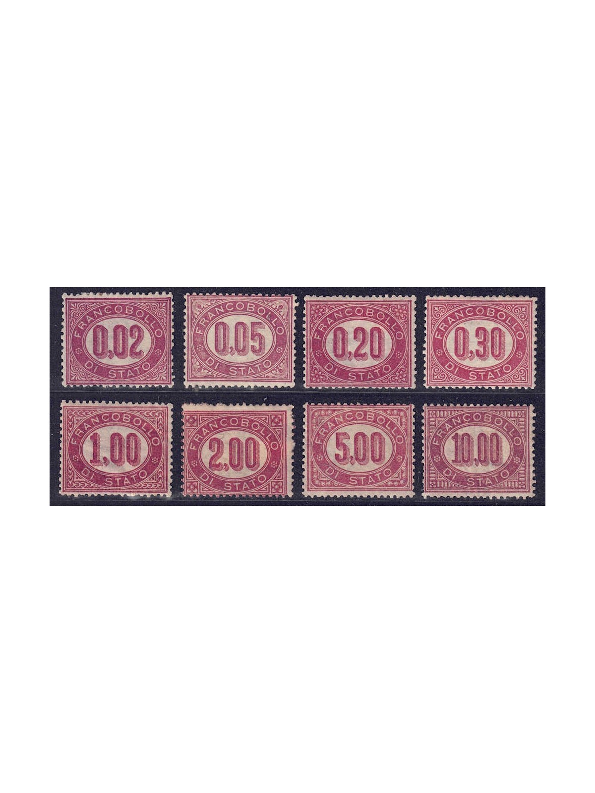 ITALIA REGNO 1875 Servizio di Stato 8v MH*