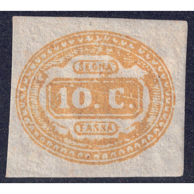 ITALY KINGDOM 1863 Tax stamp 10c yellow MNG/MH*