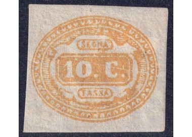 ITALY KINGDOM 1863 Tax stamp 10c yellow MNG/MH*