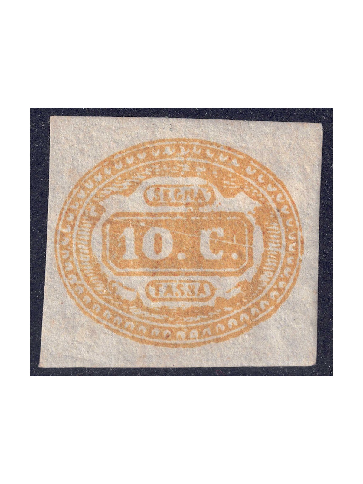 ITALY KINGDOM 1863 Tax stamp 10c yellow MNG/MH*