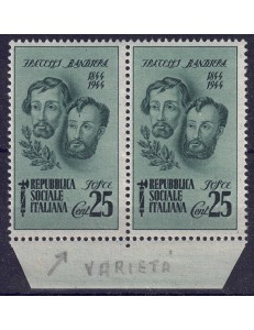 ITALY RSI 1944 Brothers Flag 25c green (scar) 2v MNH**