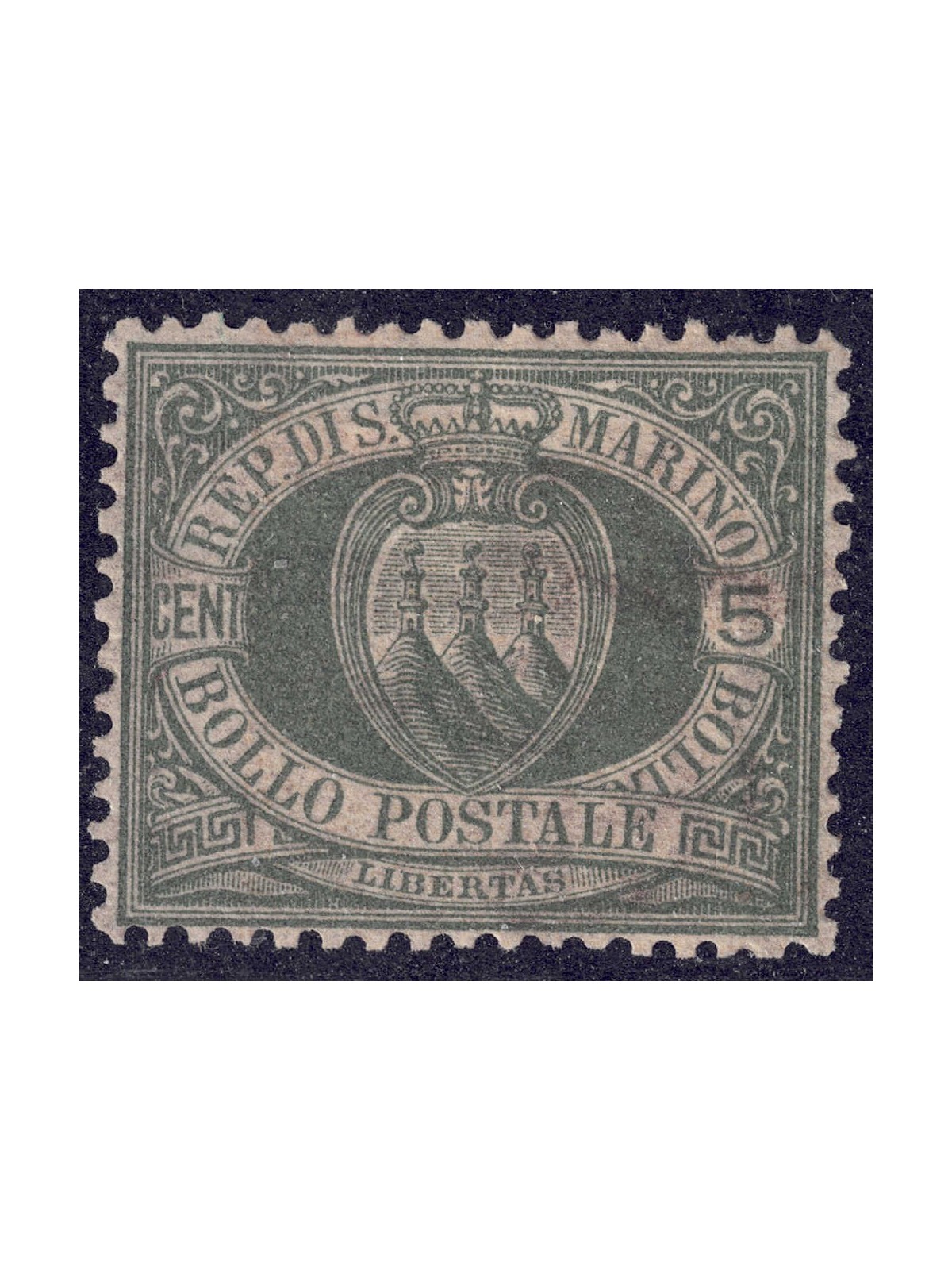 SAN MARINO 1892-94 5c green grey MH*
