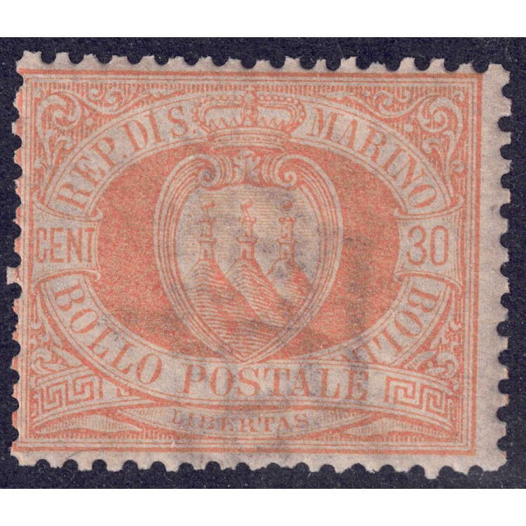 SAN MARINO 1892-94 30c arancio MH*