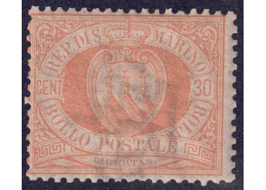 SAN MARINO 1892-94 30c arancio MH*