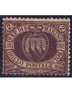 SAN MARINO 1892-94 2£ brown on carmine MH*