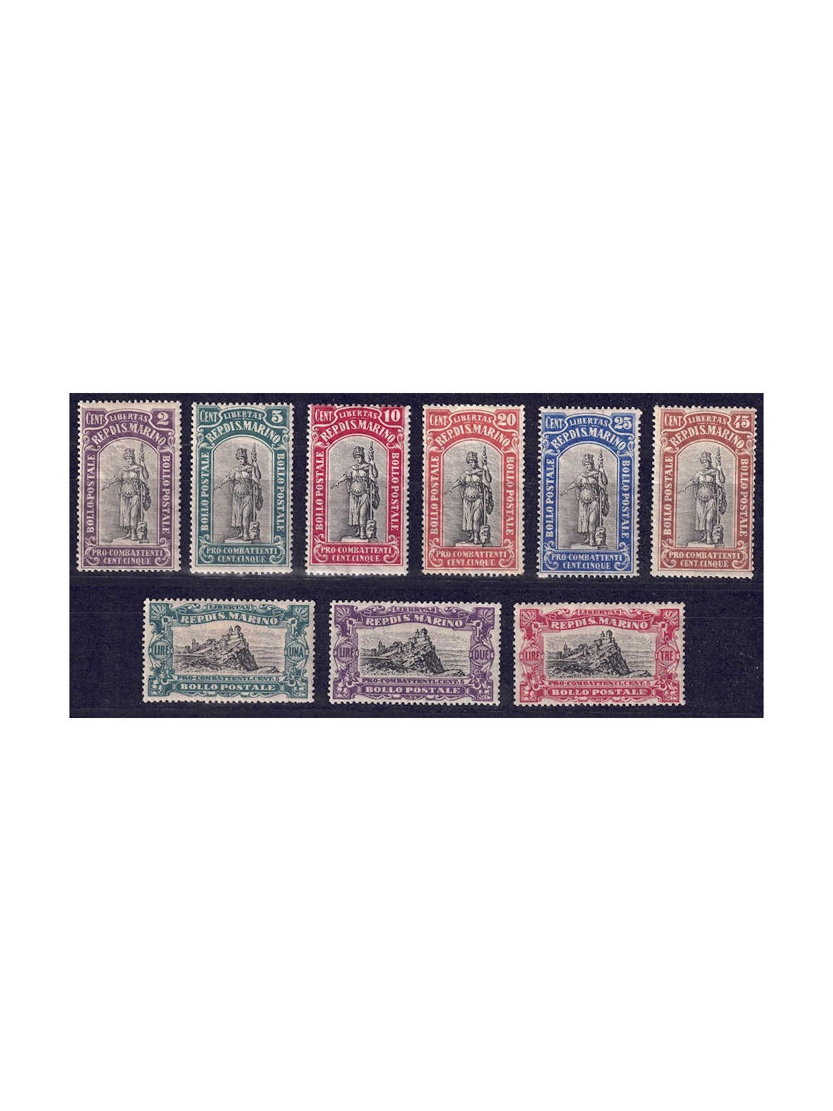 SAN MARINO 1918 Pro Combatants 9v MH*