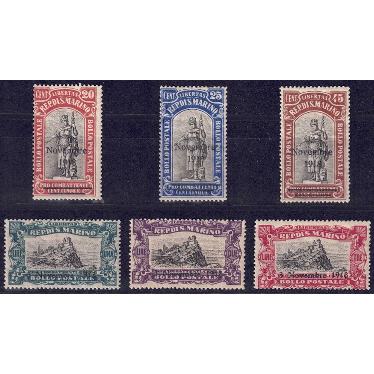 SAN MARINO 1918 Commemorative Victory 6v MH*