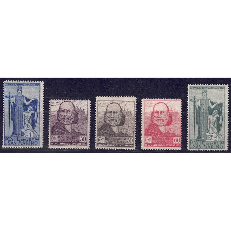 SAN MARINO 1924 Garibaldi 5v MH*