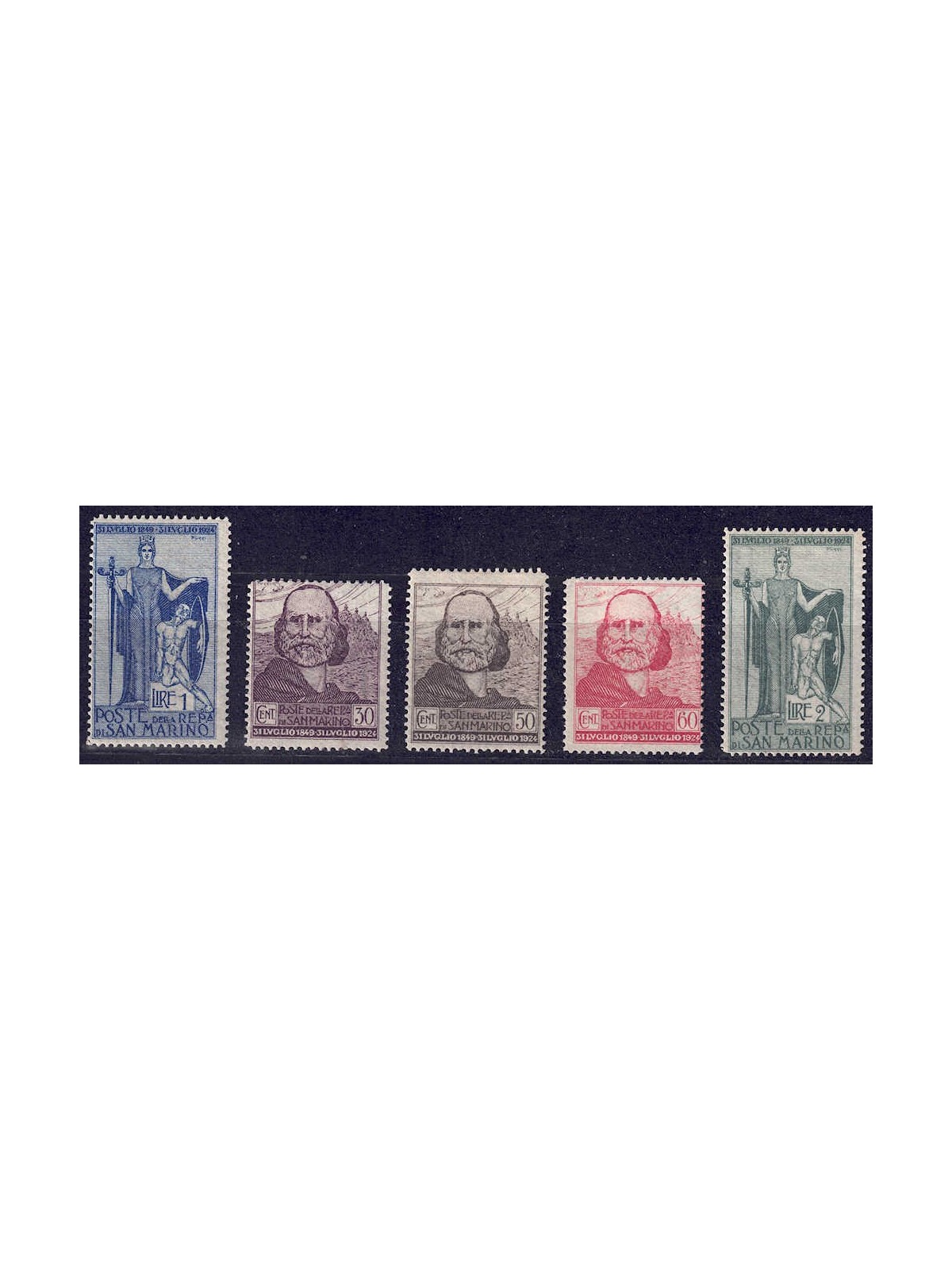 SAN MARINO 1924 Garibaldi 5v MH*