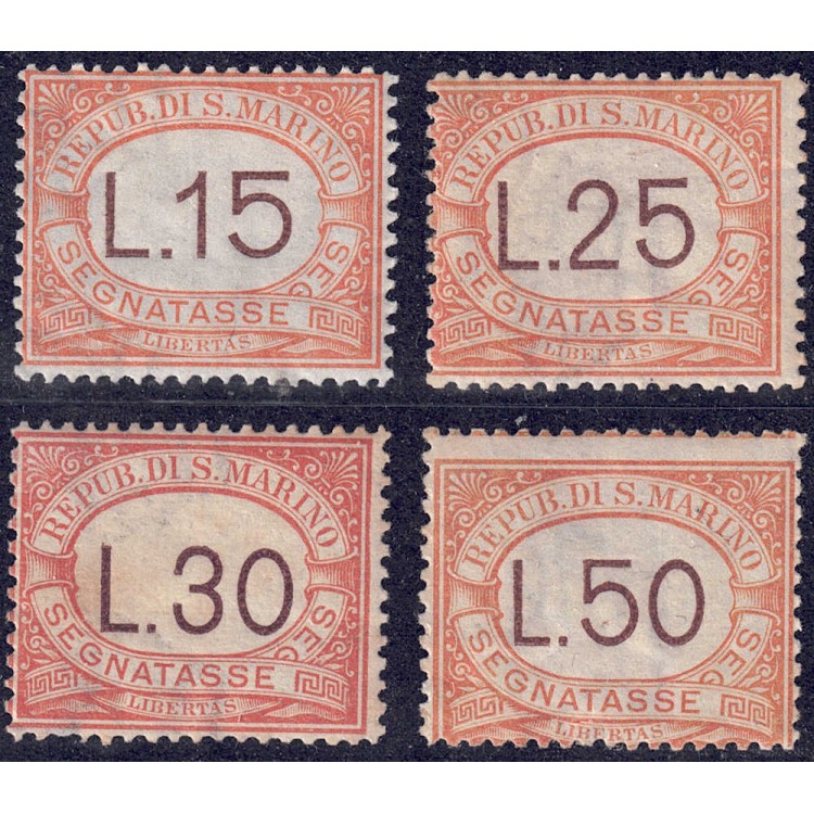 SAN MARINO 1927-28 Segnatasse 4v MH*