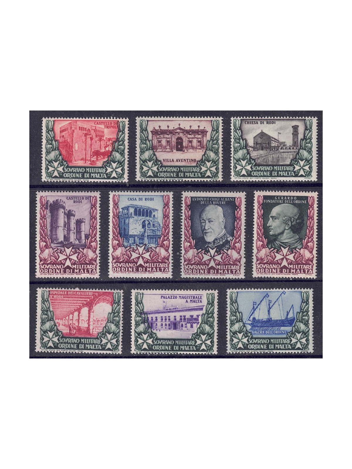 SMOM 1975 Postage Due (without overprint) 10v MNH**
