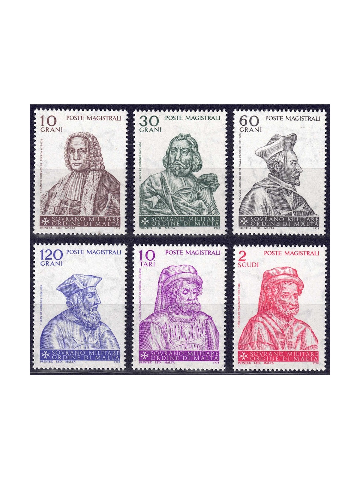 SMOM 1978 Grand Masters 3rd series 6v MNH**