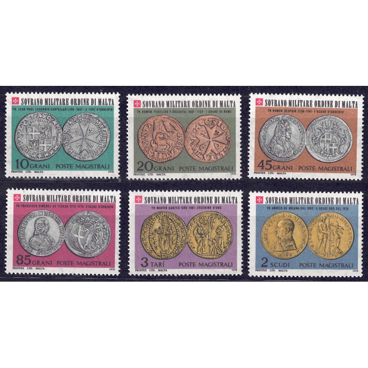 SMOM 1978 Antiche monete 2ª serie 6v MNH**