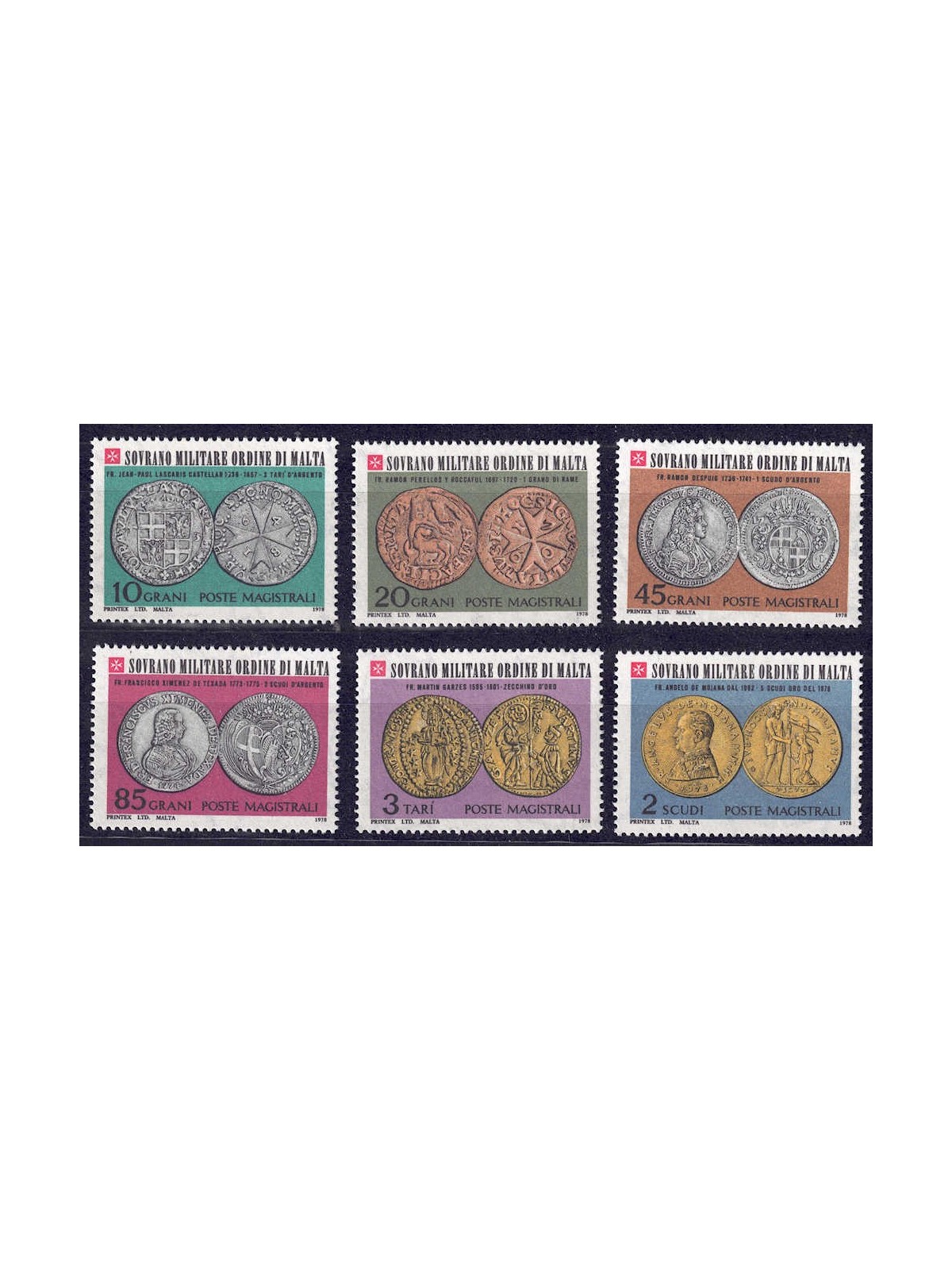 SMOM 1978 Ancient coins 2nd series 6v MNH**