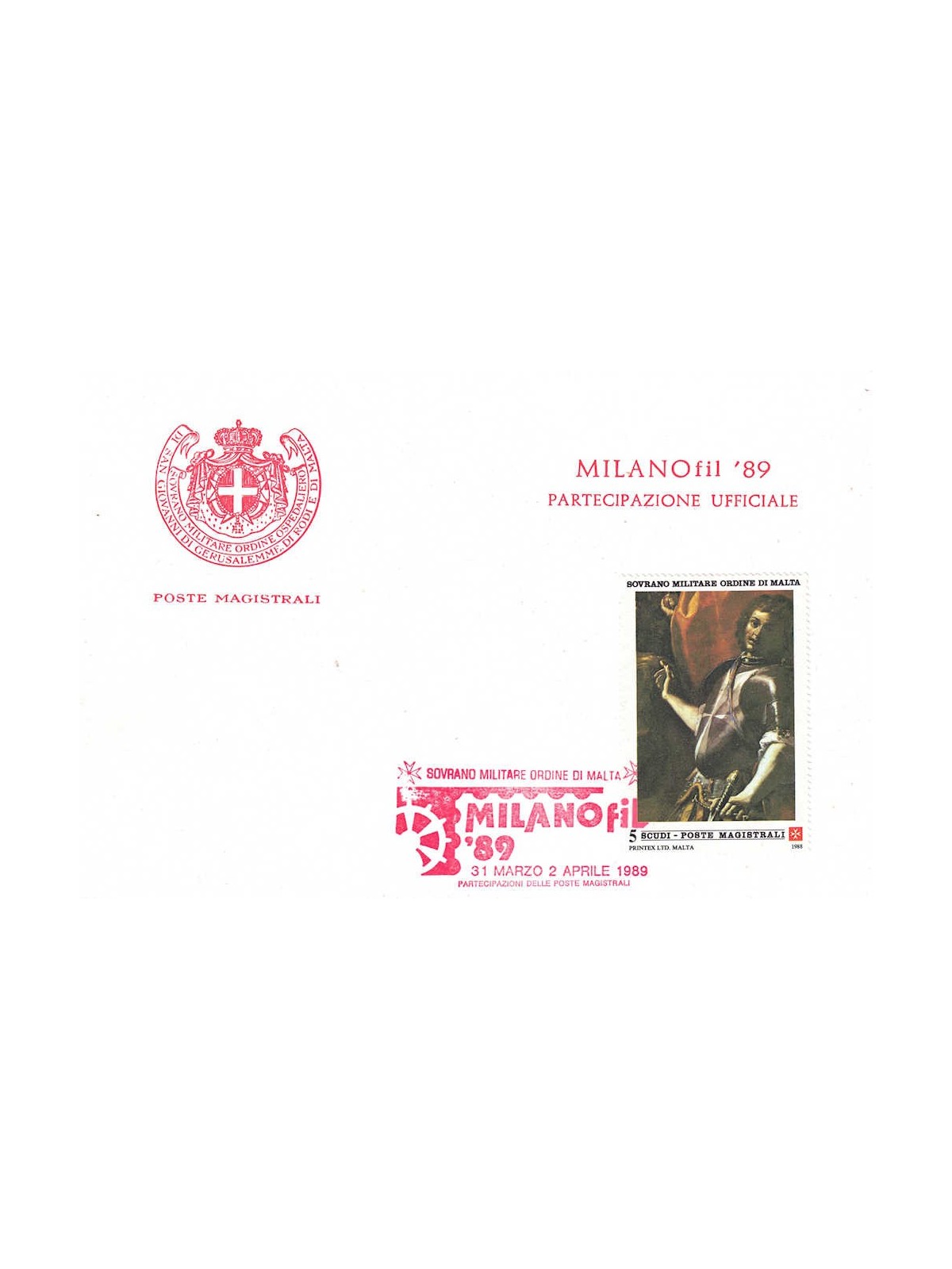 SMOM 1989 Cartolina MILANOfil 89 (Partecipazione Ufficiale)