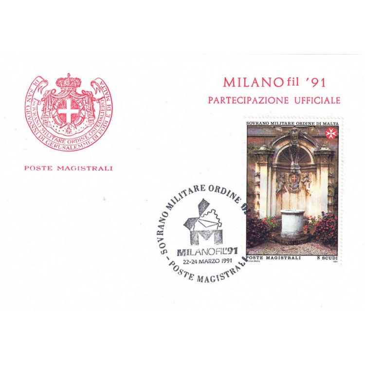 SMOM 1991 Postcard MILANOfil 91 (Official Participation)