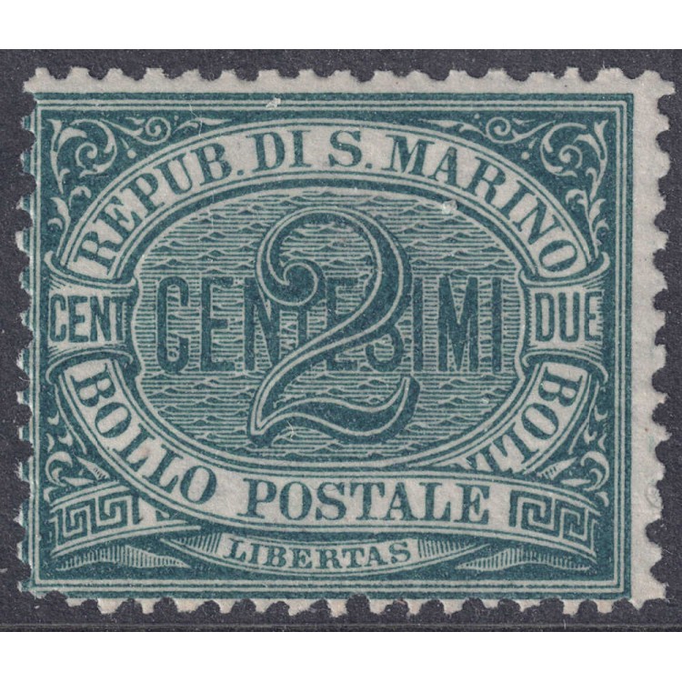SAN MARINO 1877-90 2c verde MNH**