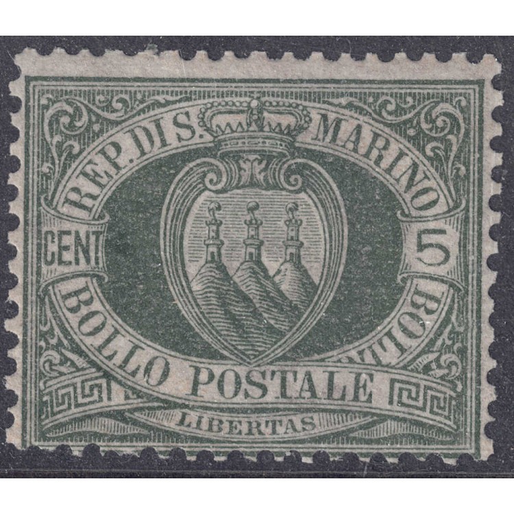 SAN MARINO 1892-94 5c green grey MNH**