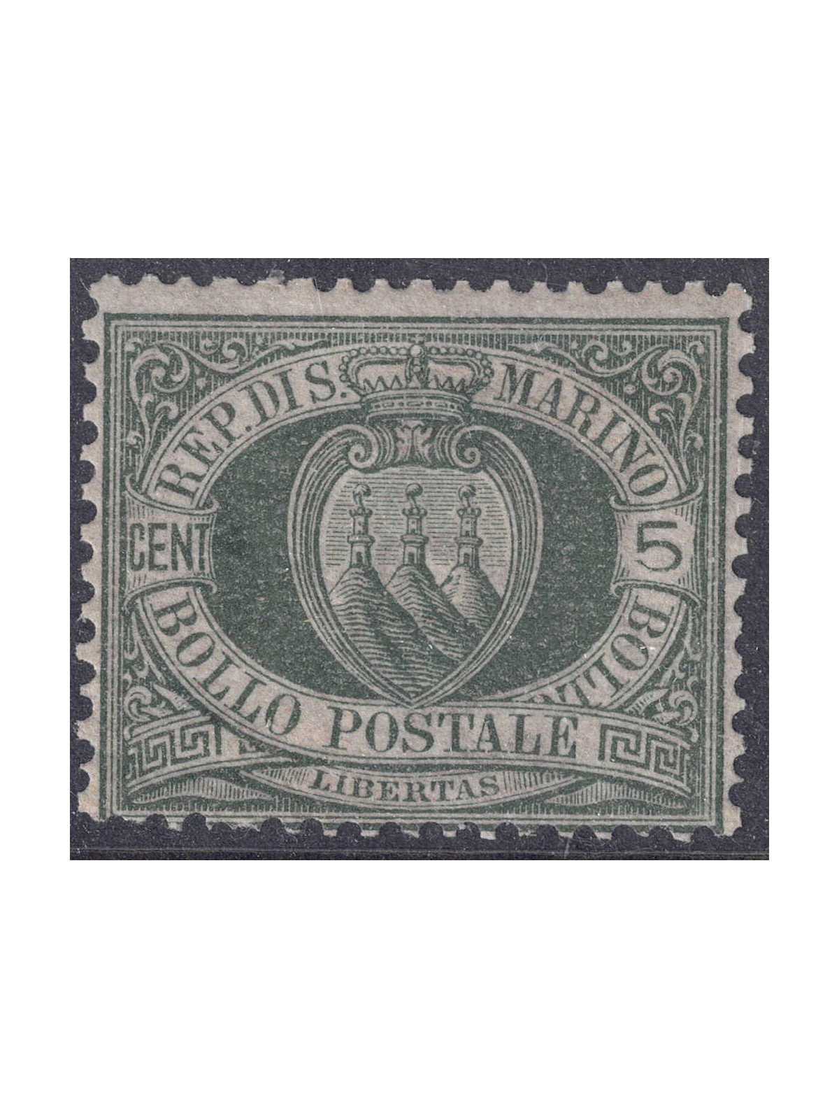 SAN MARINO 1892-94 5c green grey MNH**
