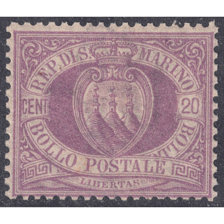 SAN MARINO 1894-99 20c purple lilac MNH**